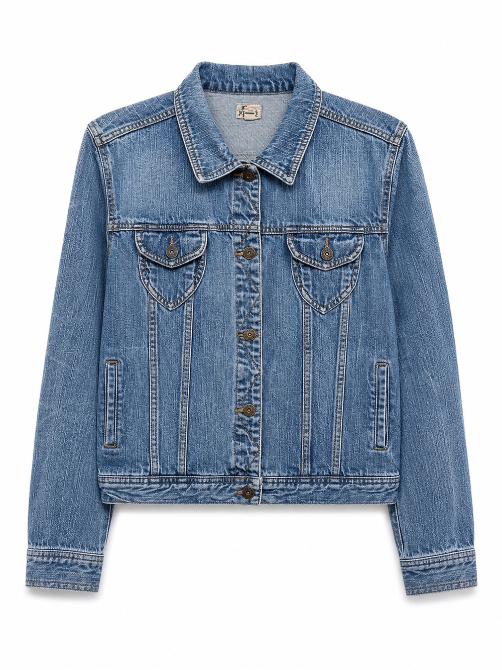 Mudd Vintage Wash Denim Jacket Heart Pocket Detail